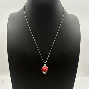 Chocolate Covered Strawberry Pendant Necklace Cute Kawaii Sweetheart Style